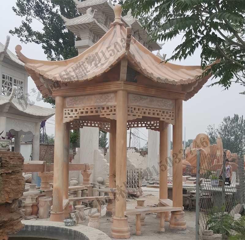 中式大理石涼亭,石雕景觀亭子,石雕六角亭子廠家 中式大理石涼亭,石雕景觀亭子,石雕六角亭子廠家