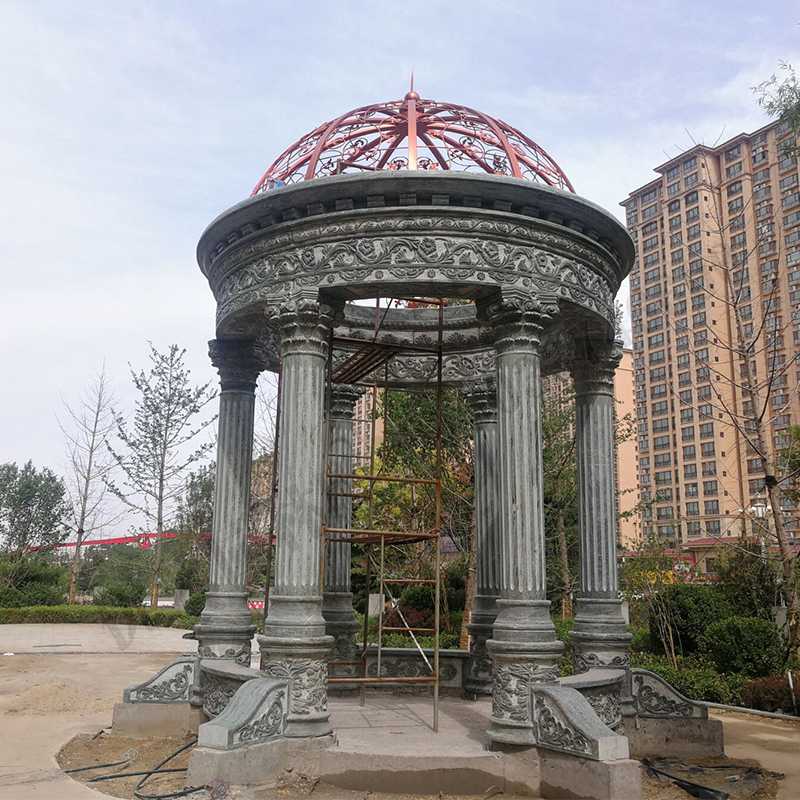 歐式景觀涼亭,小區花園休息亭子,石雕景觀亭子,綠色景觀涼亭1.jpg